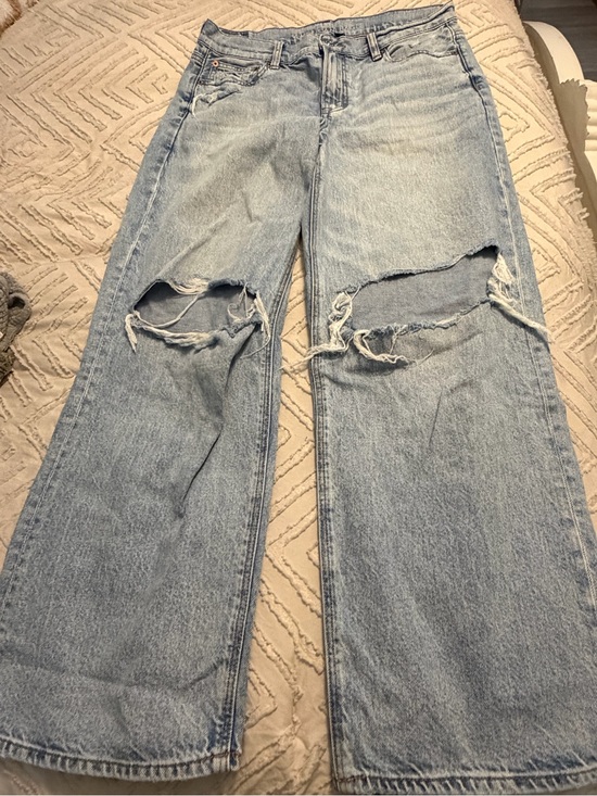 American Eagle Outfitters Denim - American Eagle Outfitters Light Blue Distressed Wide Leg Jeans